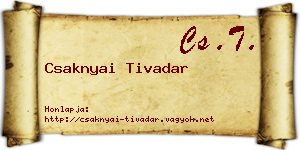 Csaknyai Tivadar névjegykártya