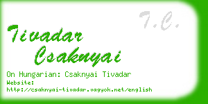 tivadar csaknyai business card